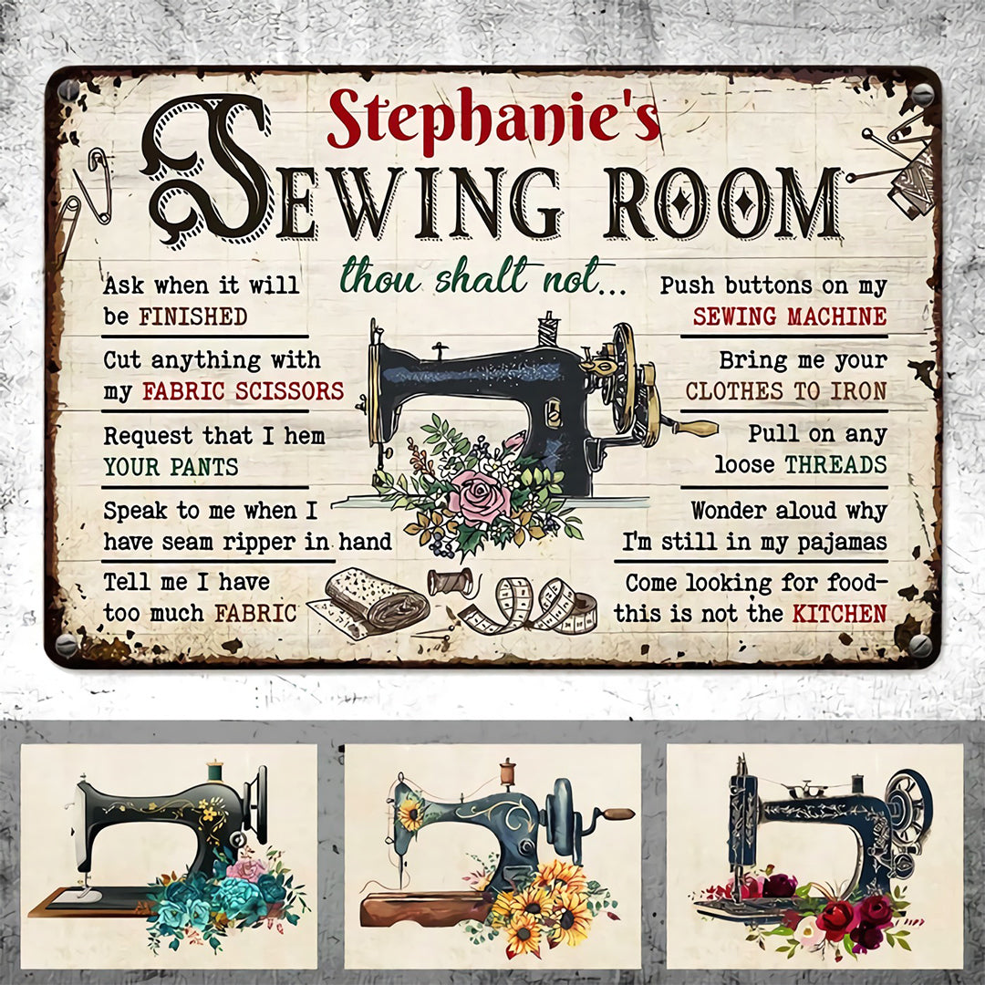 Personalized Sewing Room Rules Metal Signs YeCustom