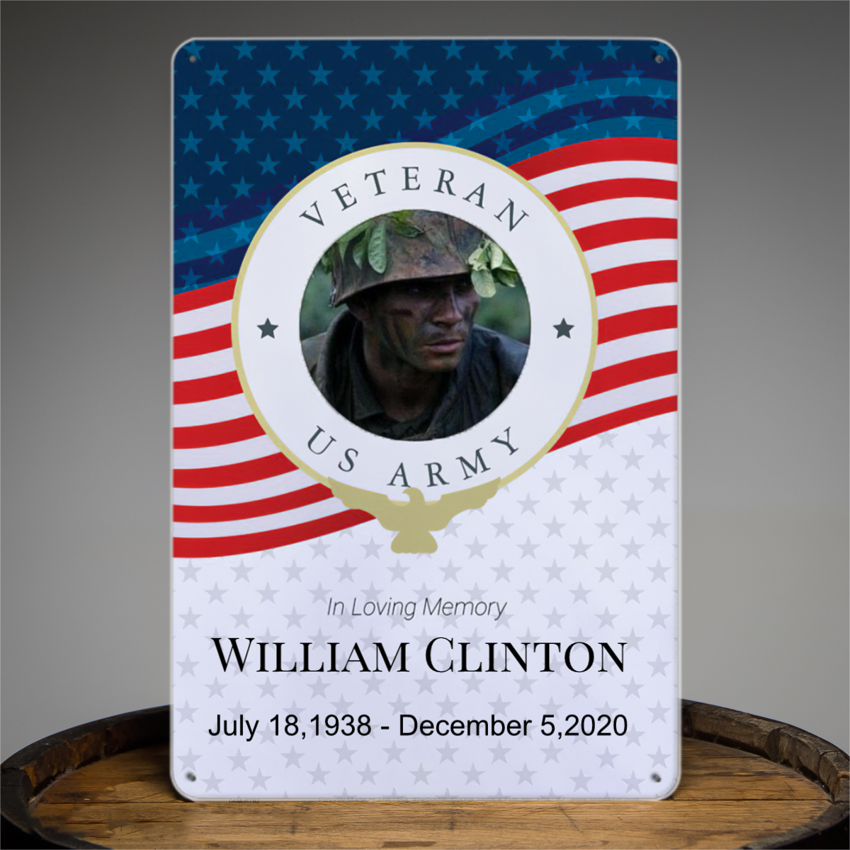 Personalized Veteran Memorial Tin Signs