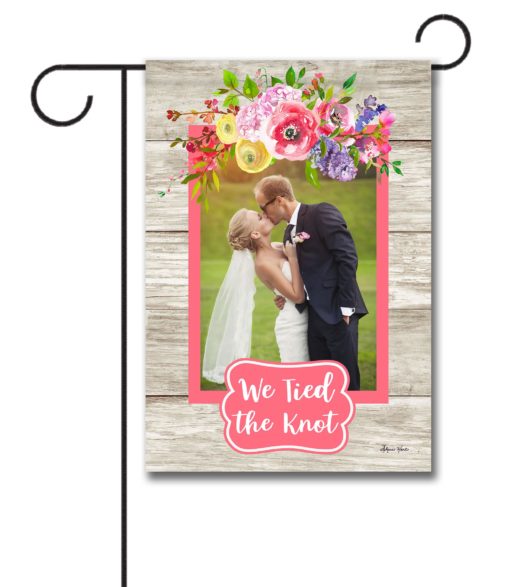 We Tied the Knot Personalized Photo – Wedding Garden & House Flag