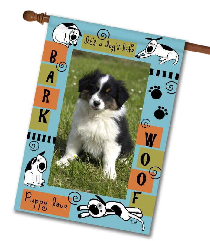 Puppy Love – Personalized Photo & Name – Garden Flag & House Flag