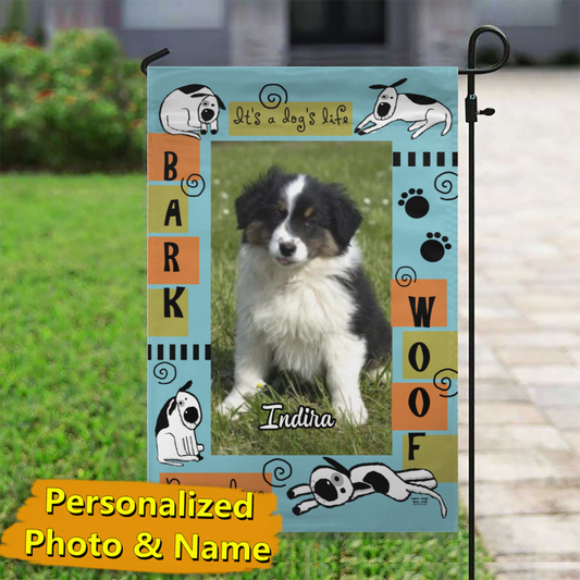 Puppy Love – Personalized Photo & Name – Garden Flag & House Flag