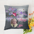 紫の花の枝の写真の記念品の個人化されたポリエステル リネンの枕