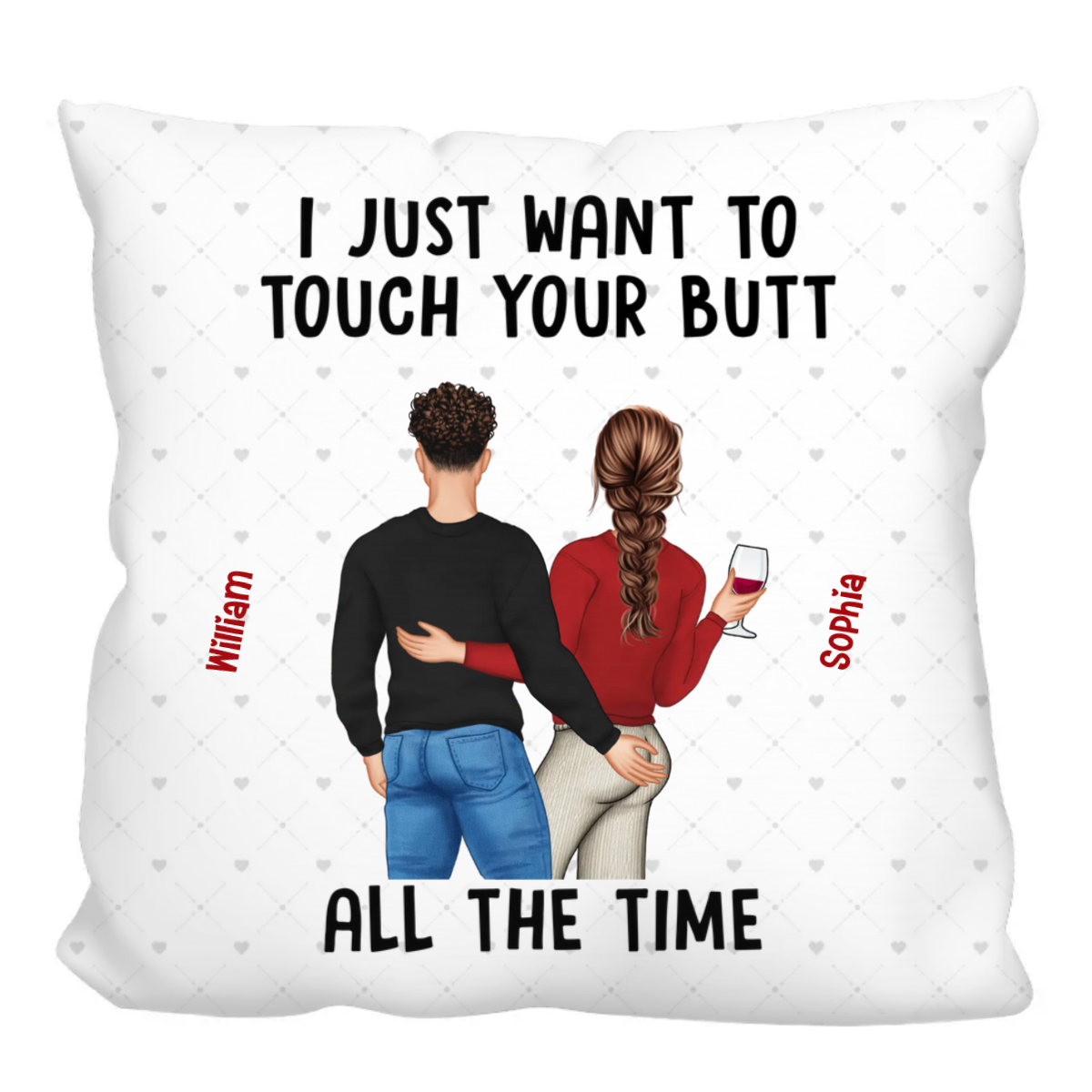 Touch Your Butt All The Time Valentine Gift For Couple Personalized Pi -  YeCustom