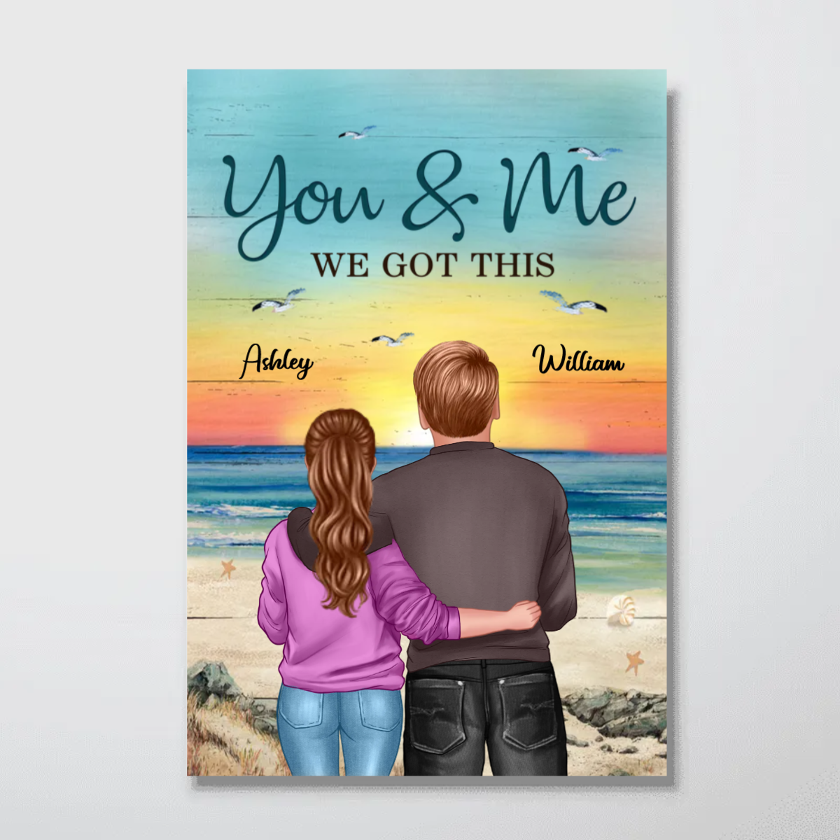 Back View Couple At Beach We Got This - Gift For Couples - Personalized Custom Vertical Poster