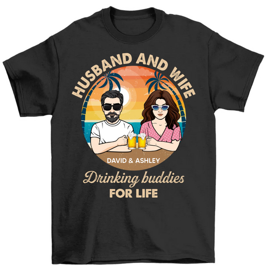 Husband Wife Drinking Buddies Personalized Shirt