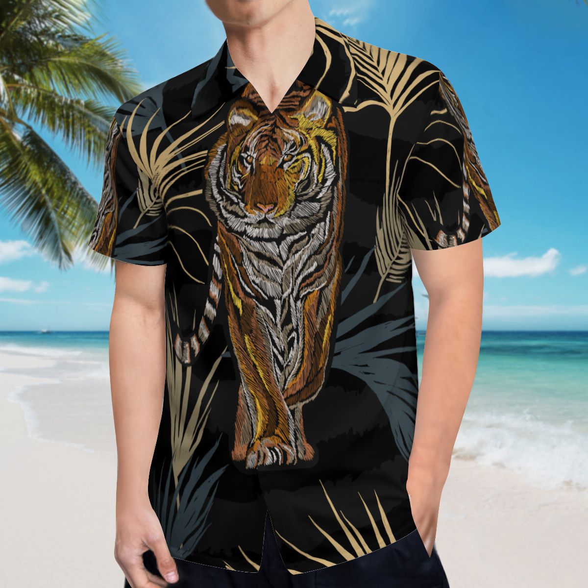 Tropical Leaves Tiger 3 Hawaiian Shirts No.R79TZV