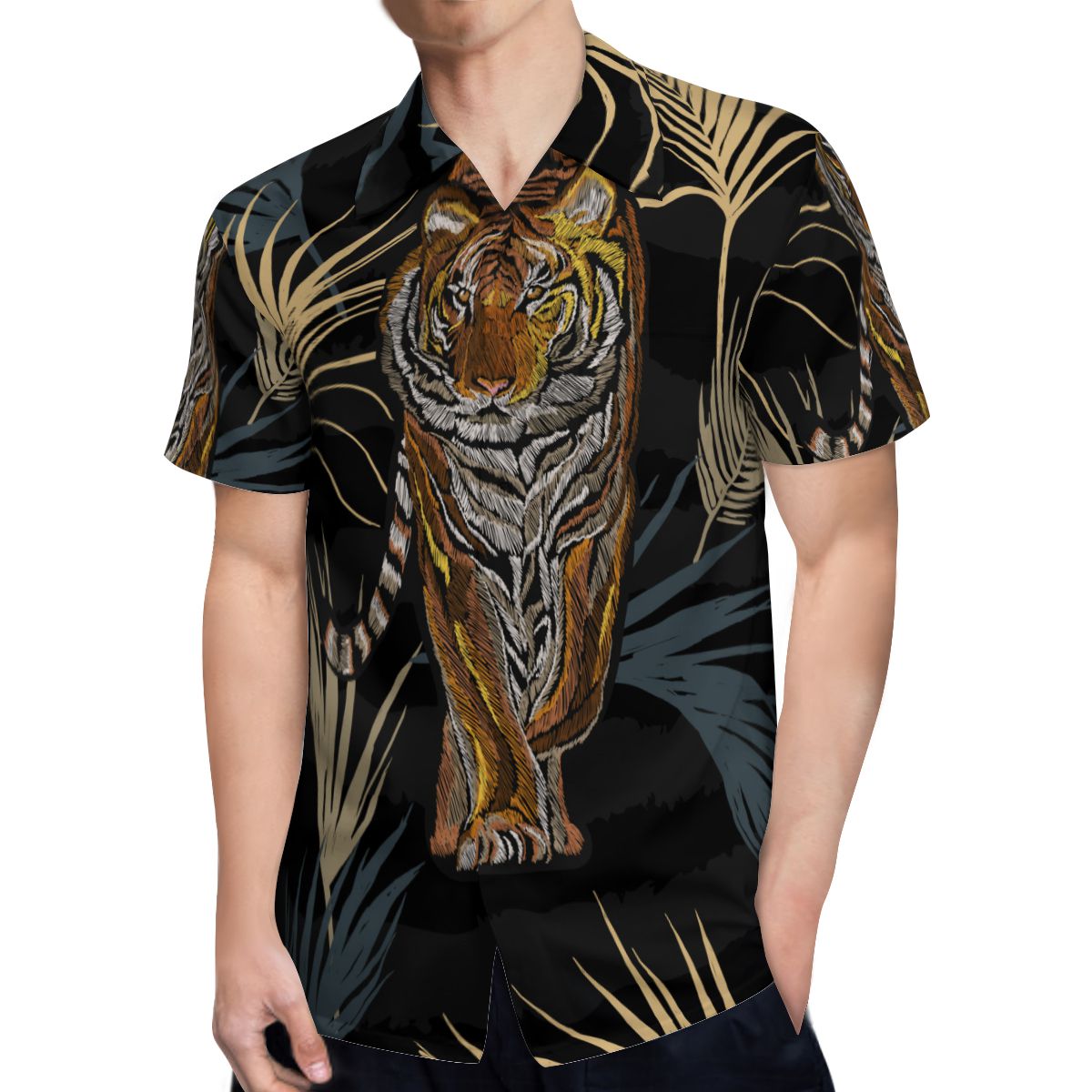 Tropical Leaves Tiger 3 Hawaiian Shirts No.R79TZV