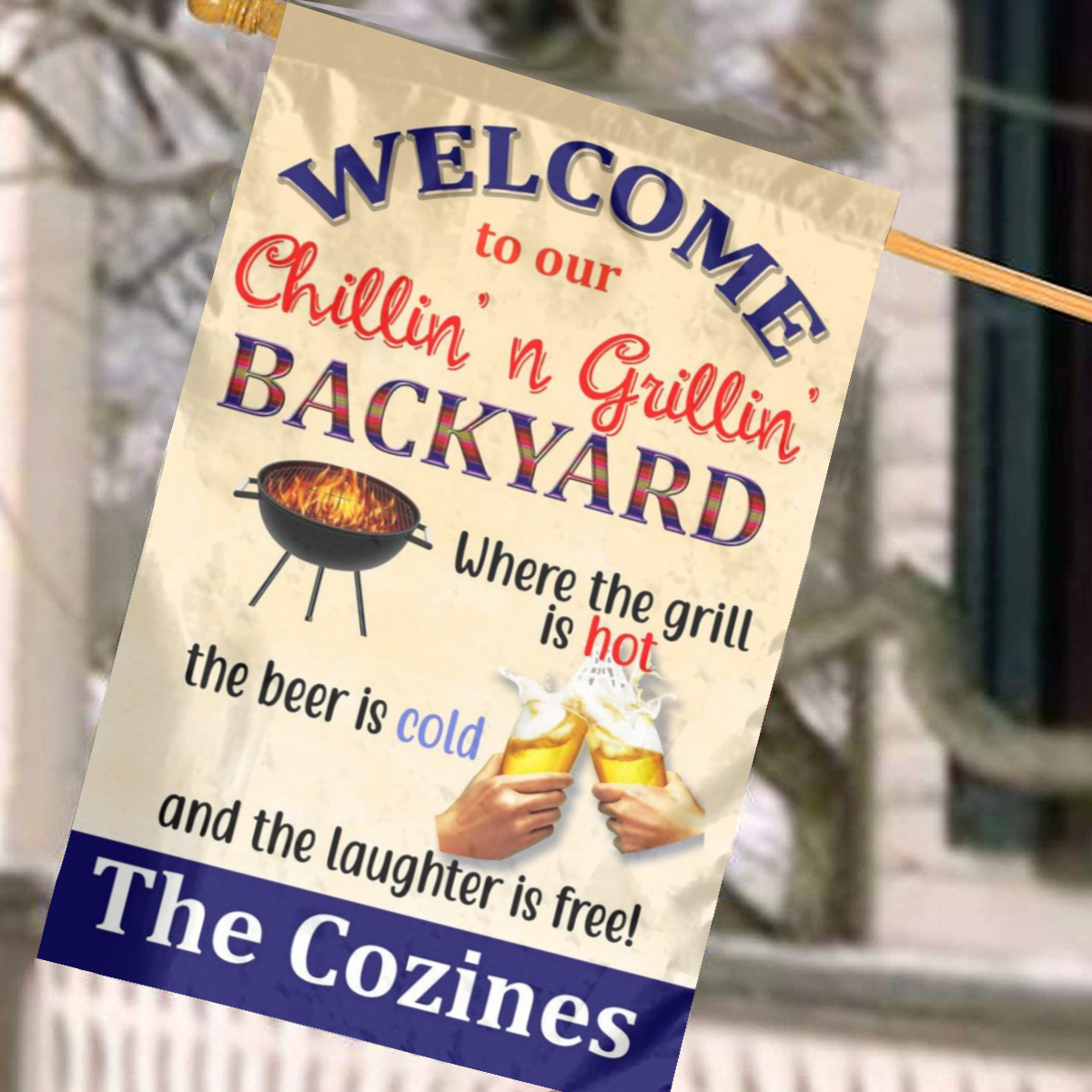 Personalized Welcome to our Backyard Yard Sign No.JIY7U6