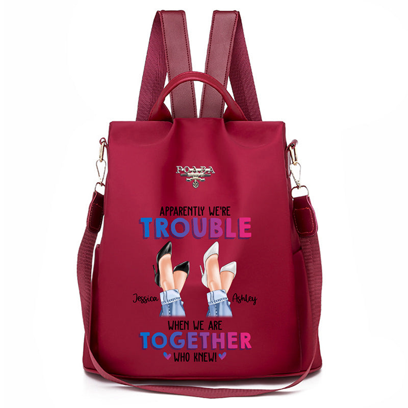 Trouble Together Besties Legs Personalized Backpack