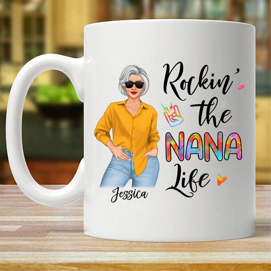 Rockin' Grandma Life Posing Nana Personalized Mug (Double-sided Printing)