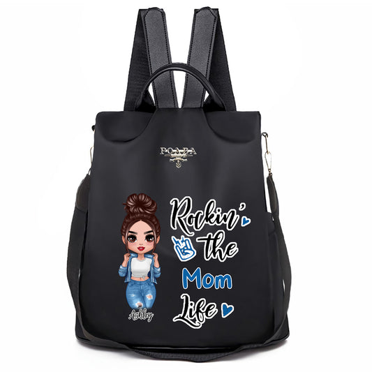 Rockin‘ The Mom Grandma Life Doll Personalized Backpack