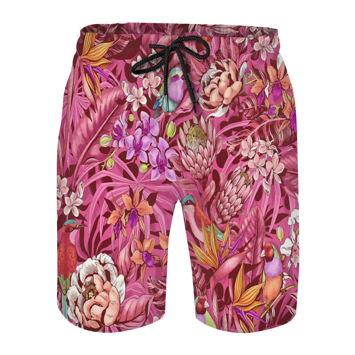 Stand Out Tropical Pink Graphic Men's Swim Trunks No.SDKLRJ