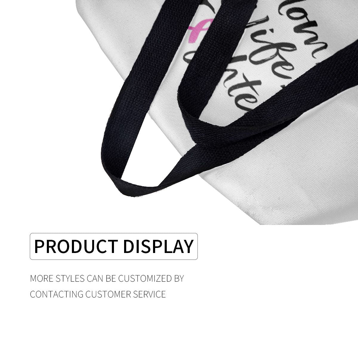 Mom Wife Fighter Breast Cancer Warrior Support Canvas Bag No.Y84XGA