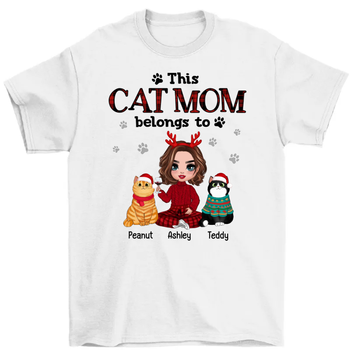 Cat Mom Belongs To Fluffy Cat Doll Girl Personalized Shirt