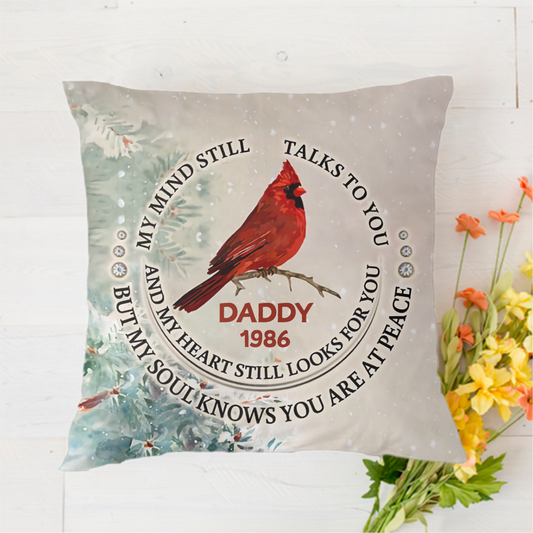 Still Looks For You Cardinal Memorial Family Personalized Polyester Linen Pillow