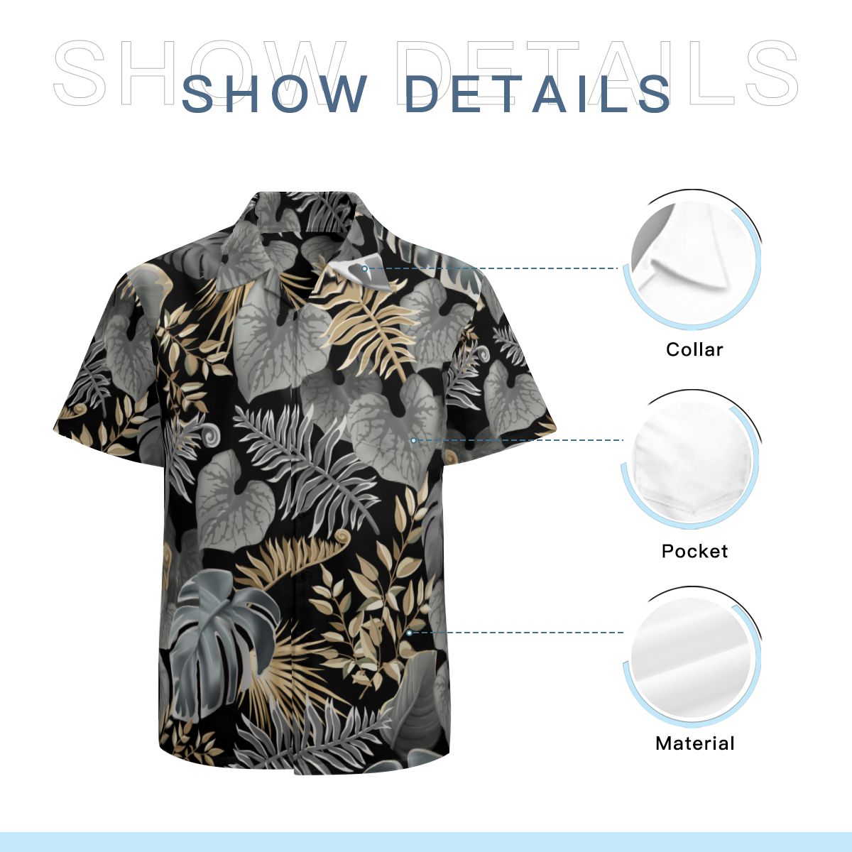 Tropical Leaves 008 Hawaiian Shirts No.T2FT92