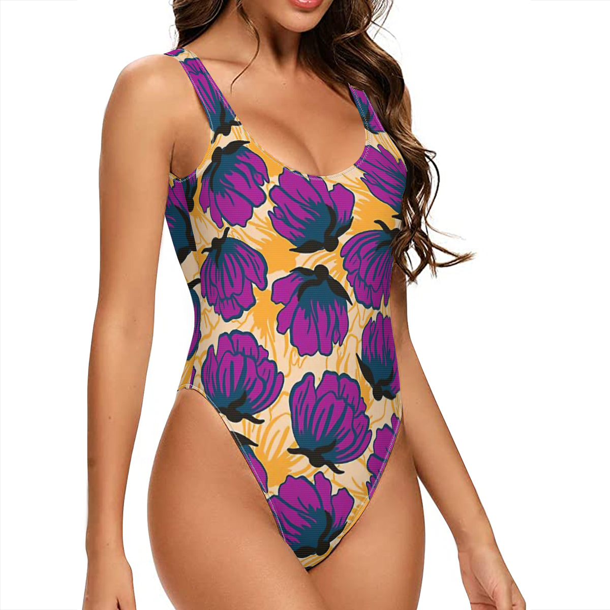 Queen Of Flowers Graphic One-Piece Swimsuit for Women No.TC5BGA