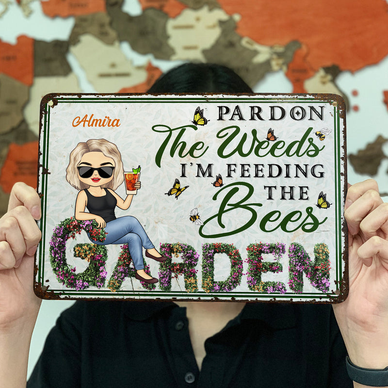 And Into The Garden I Go - Beware A Crazy Plant Lady Lives Here - Birthday, Housewarming Gift For Her, Him, Gardener, Outdoor Decor - Personalized Custom Metal Signs