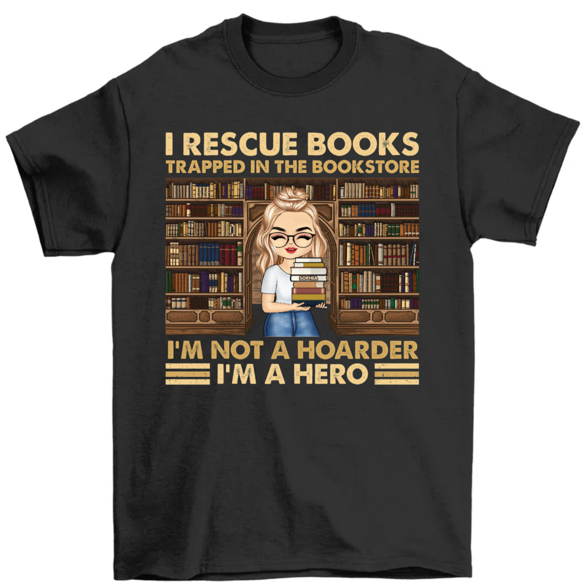Reading Not A Hoarder - Gift For Book Lovers - Personalized Custom T Shirt