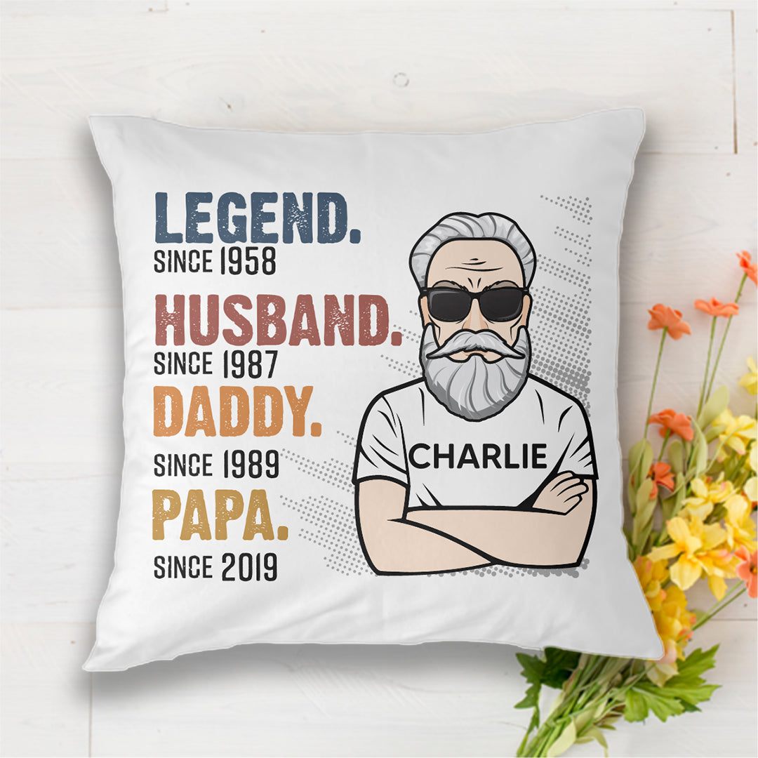 The Legend Grandpa Old Man Personalized Pillow