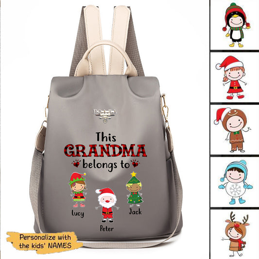 This Grandma Belongs To Christmas Kids Personalized Backpack