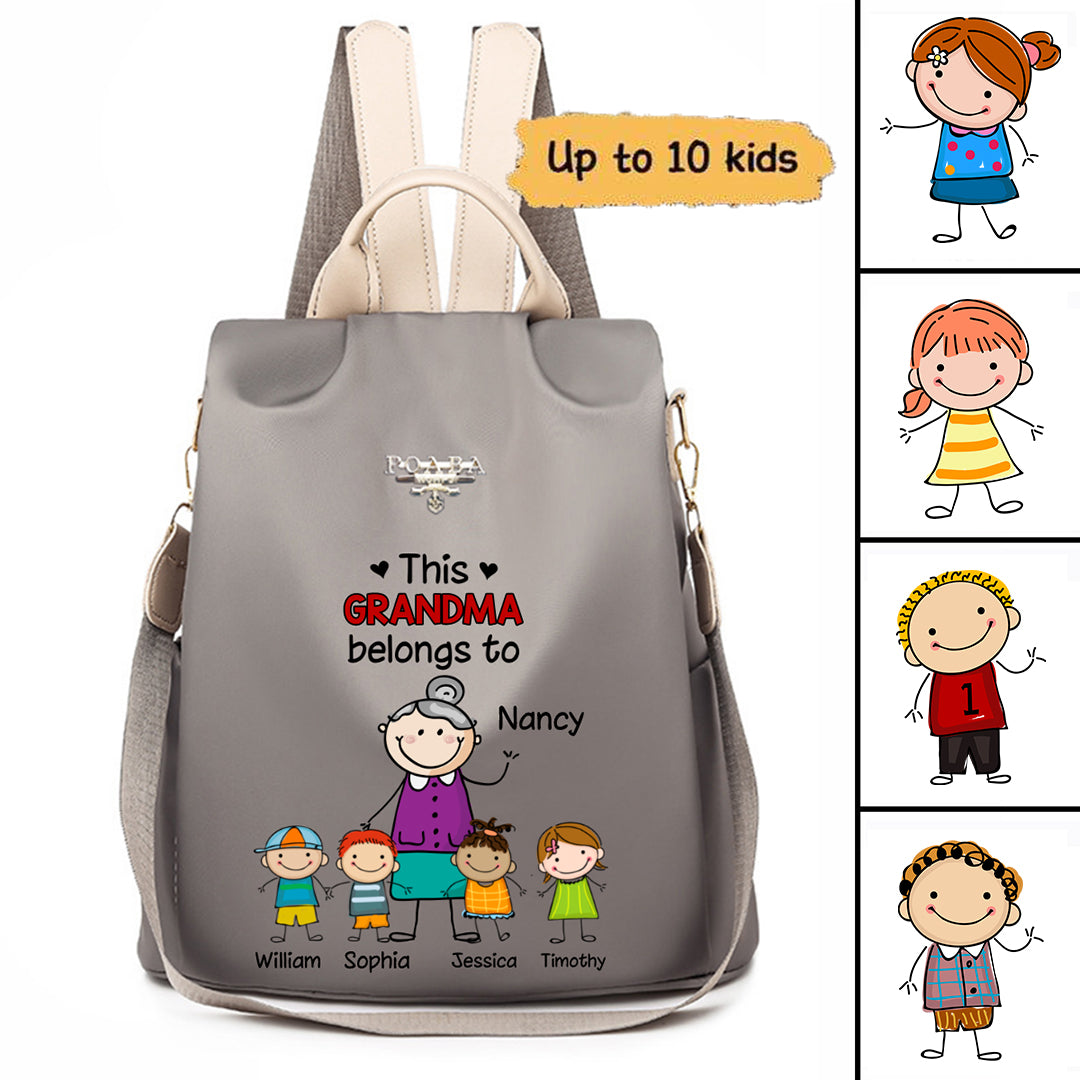 This Grandma Belongs To Grandkids Personalized Backpack