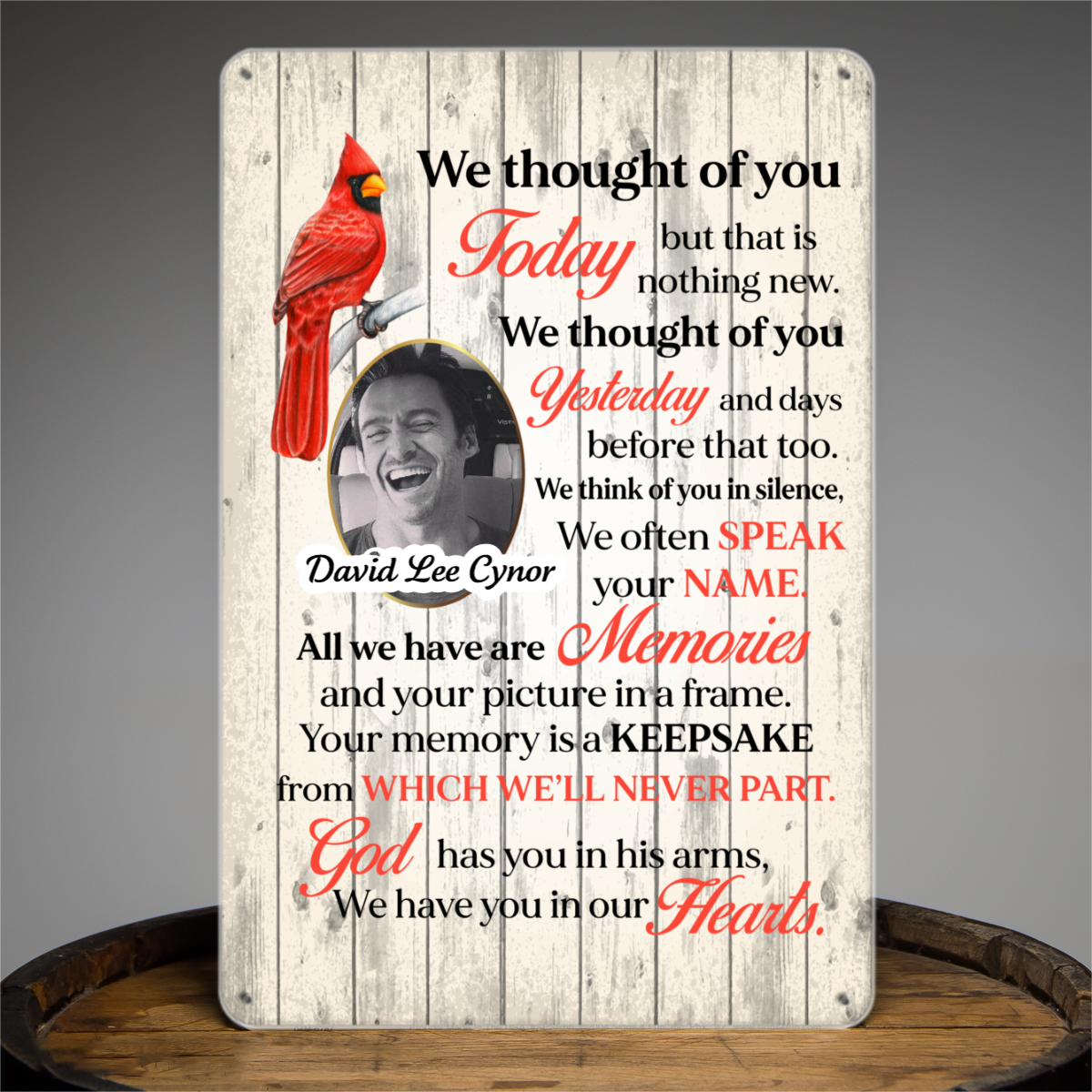 Thought Of You Today Memorial Personalized Tin Signs