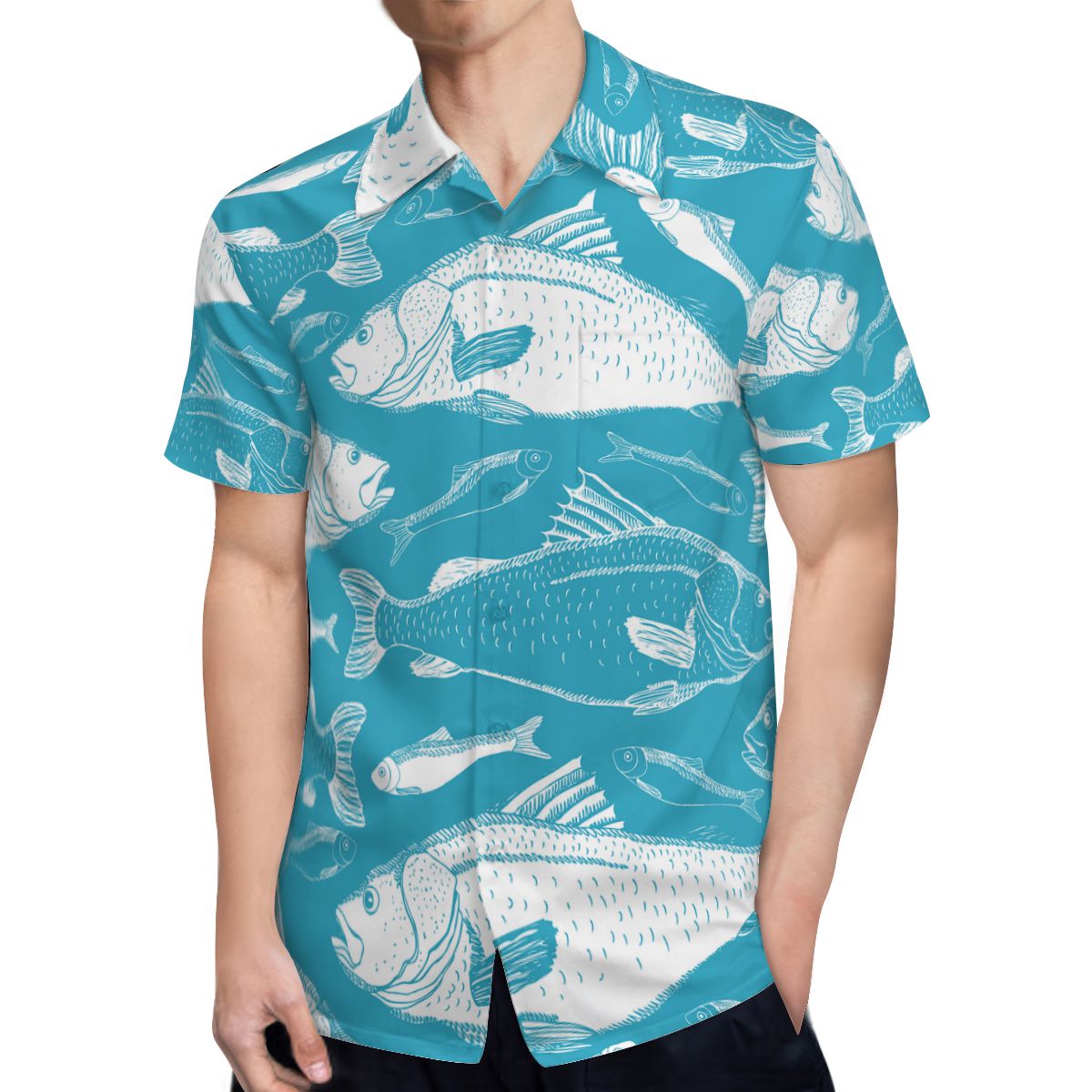 Fish Hawaiian Shirts No.UG7GQ5