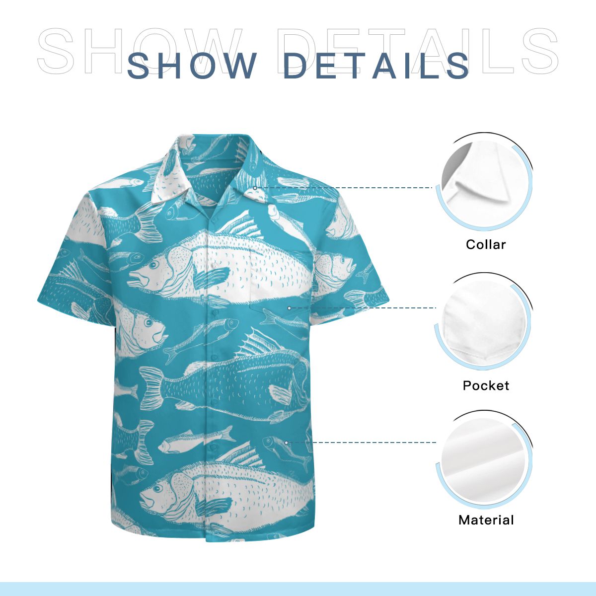 Fish Hawaiian Shirts No.UG7GQ5