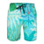 Abstract Teal Aloha Tropical Foliage Pattern Graphic Men's Swim Trunks No.UPXFZY