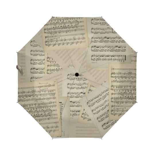 Vintage Music Composition Collage Christmas Brushed Polyester Umbrella No.UQWD97
