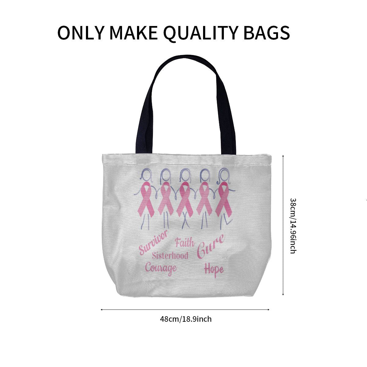 Breast Cancer Survivor Pink Ribbon Sisterhood Canvas Bag No.8JLVM6
