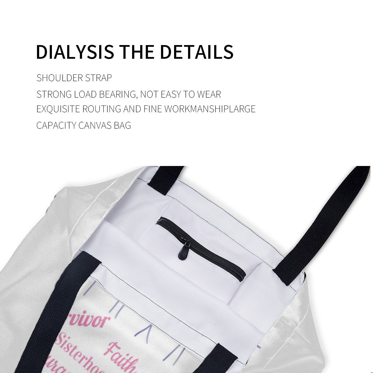 Breast Cancer Survivor Pink Ribbon Sisterhood Canvas Bag No.8JLVM6