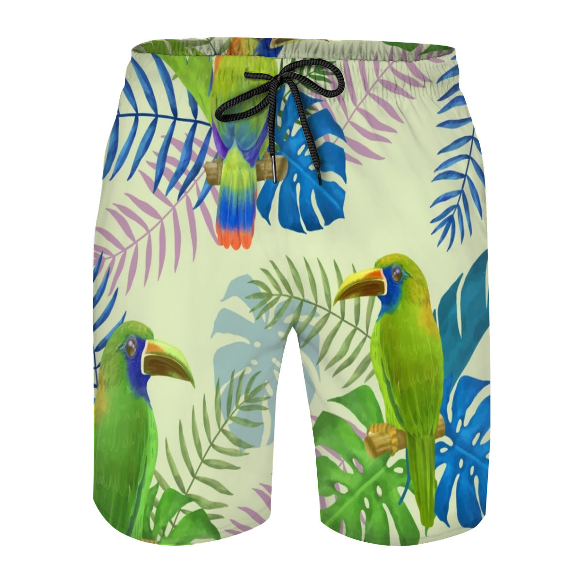 Tropical Leaves Parrot 2 Men's Swim Trunks No.VTTLC2