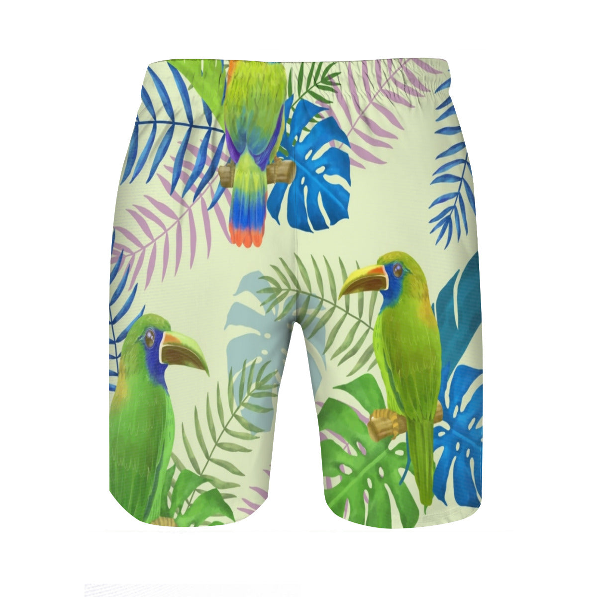 Tropical Leaves Parrot 2 Men's Swim Trunks No.VTTLC2