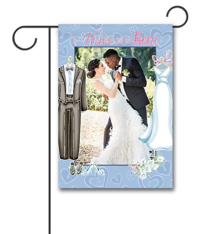 Wedding Vows – Personalized Photo Garden & House Flag
