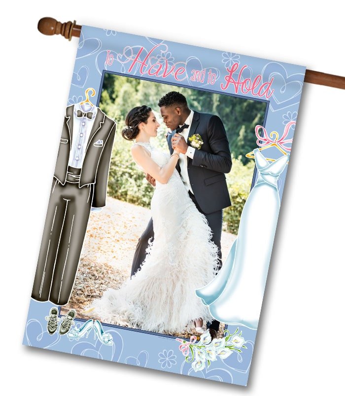 Wedding Vows – Personalized Photo Garden & House Flag