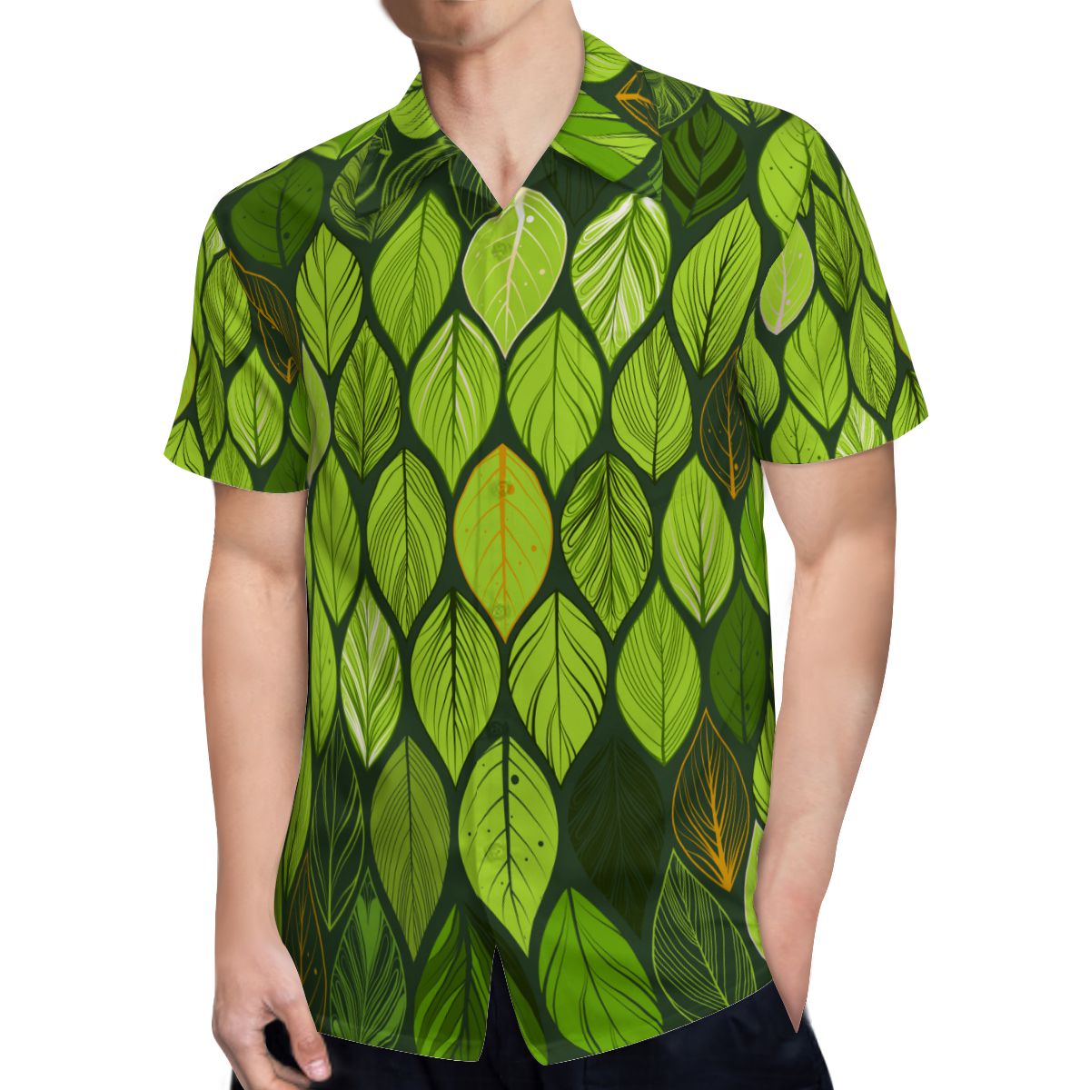 Tropical Leaves 002 Hawaiian Shirts No.W96MKC