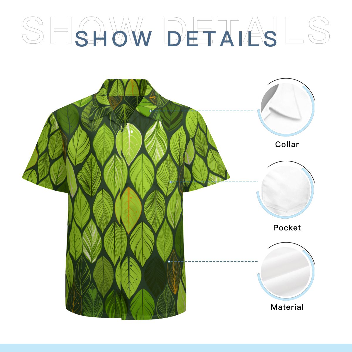 Tropical Leaves 002 Hawaiian Shirts No.W96MKC