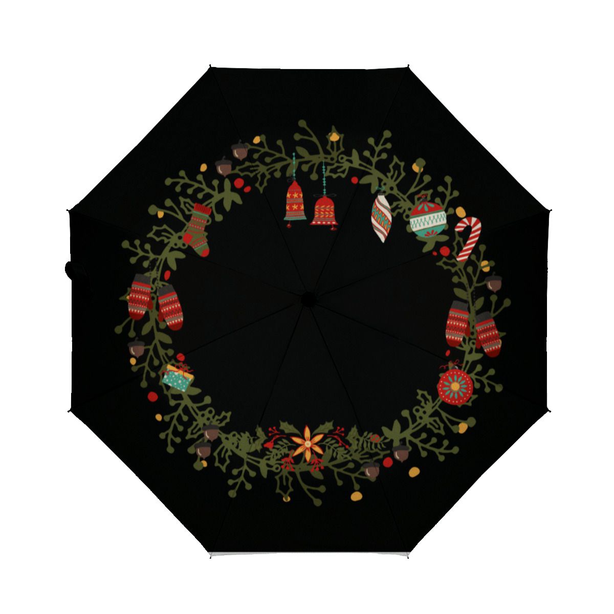 Woodland Wreath Design - Christmas Umbrella No.WA5N6B