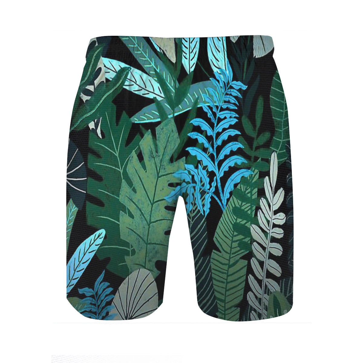 Blue Tropical Jungle At Night Graphic Men's Swim Trunks No.WEZ9BD