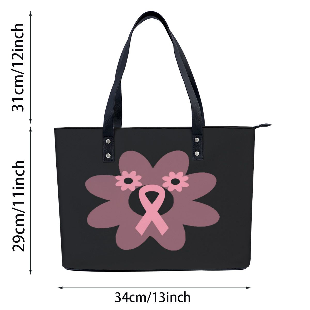 Breast Cancer Awareness Pink Ribbon Flower Shoulder Bag No.PORAFY