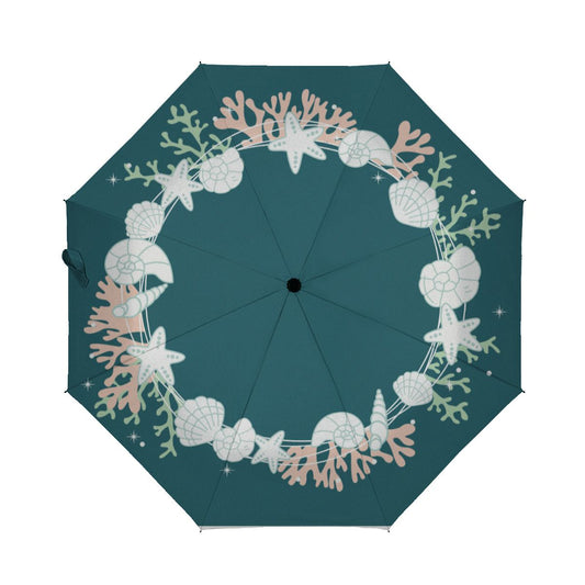 Coastal Christmas Shell Wreath Umbrella (2) No.WQPNLM