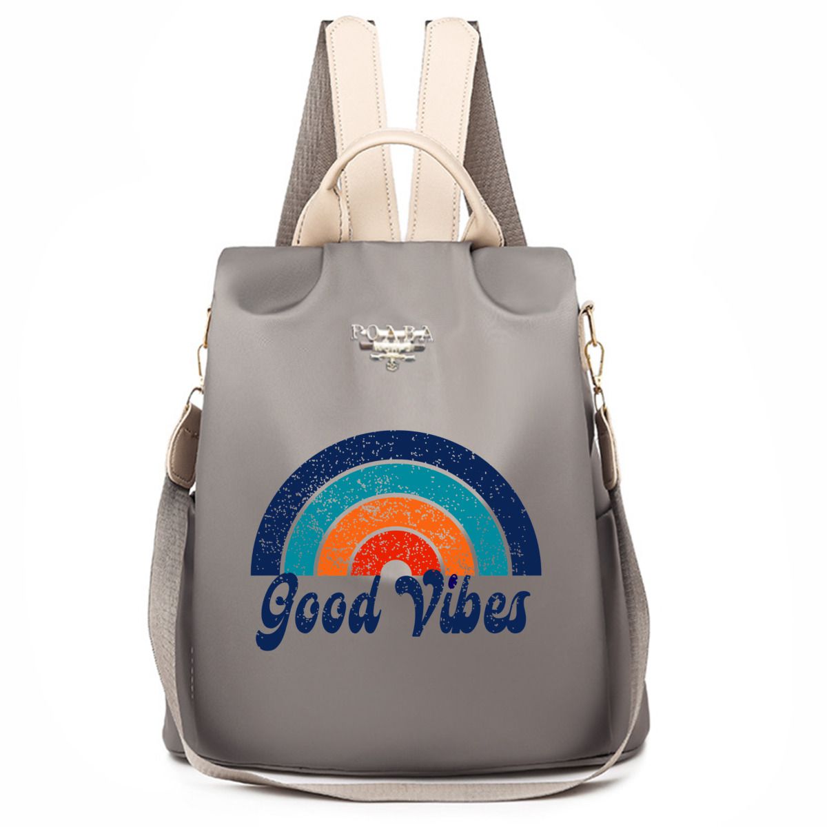 Orange Good Vibes Rainbow Backpack No.WV73NN