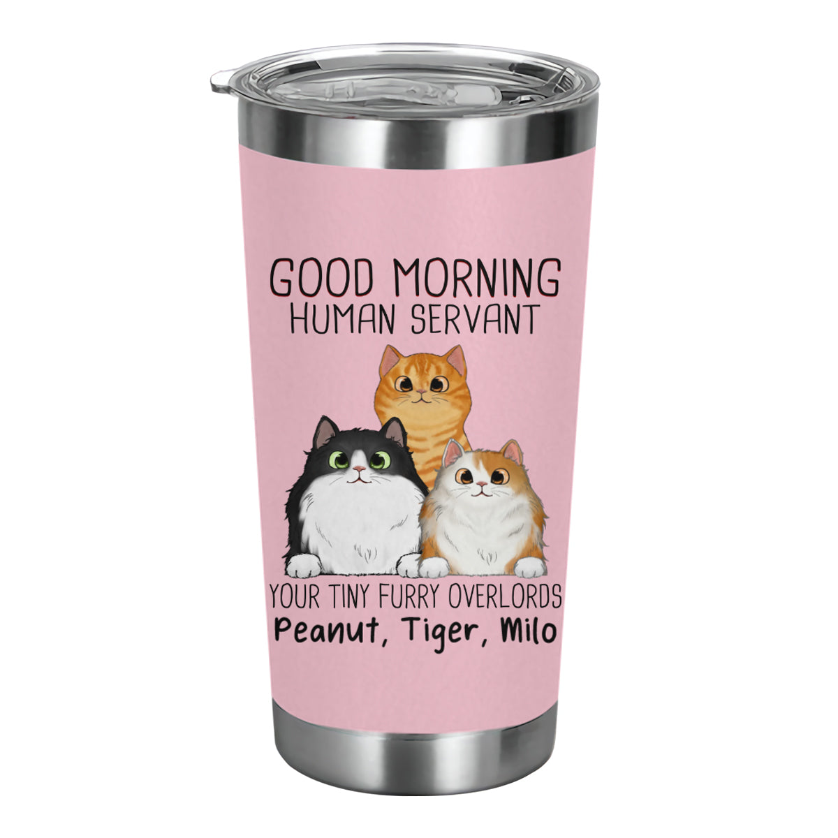 Pink 20oz Cat Tumblers Double Wall Cat Travel Mug