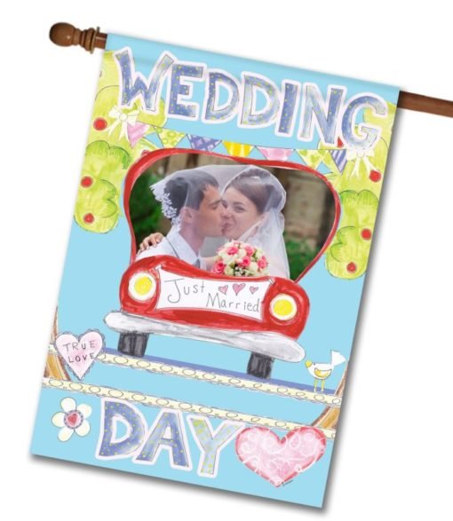 Wedding Day – Personalized Photo Garden & House Flag