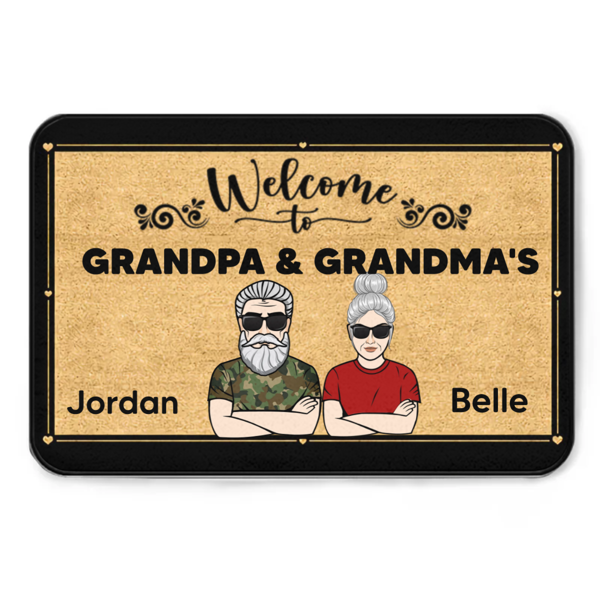 Welcome To Grandparents Family Mat Home Decor Gift Personalized Doormat