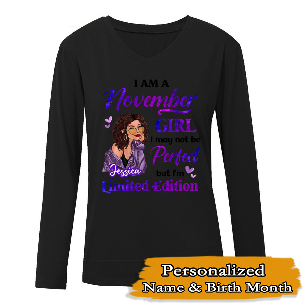 Birthday Gift Birth Month Fashion Girl Limited Edition Personalized Long Sleeve Shirt