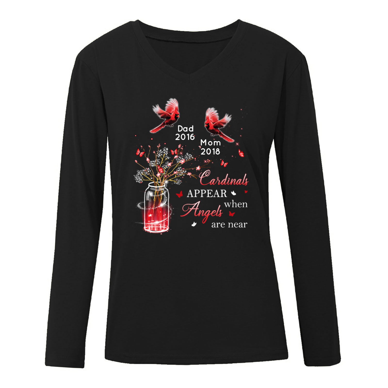 Cardinals In Heaven Personalized t Long Sleeve Shirt