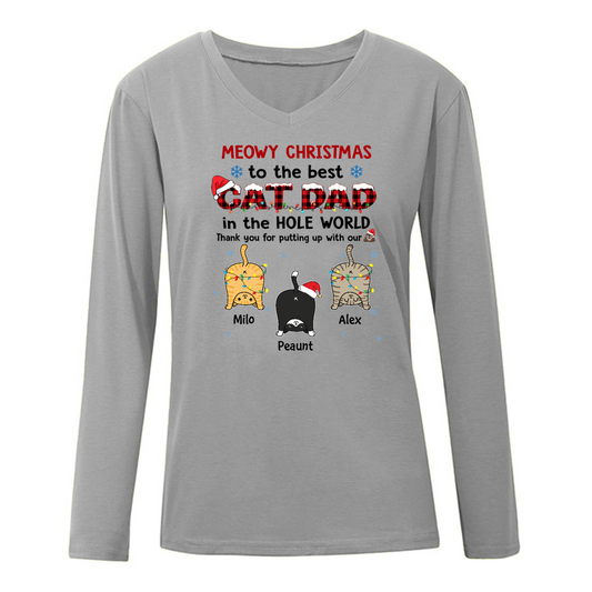 Cat Butts Thank You Mom Dad Christmas Personalized Long Sleeve Shirt